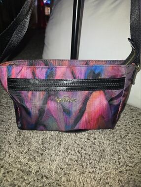 Kipling Watercolor Print Crossbody - Pink Purple Blue Black